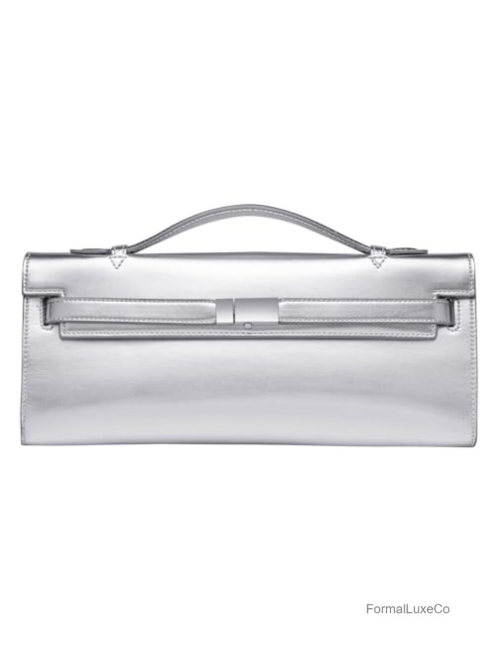 Women's Top Handle Clutch Purse, Faux Leather Handbag for Evening Party, Slim
